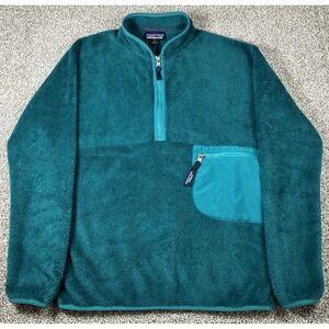 Patagonia Womens Re-Tool 1/2 Zip Fleece Teal Size MEDIUM Zip Pocket Polartec